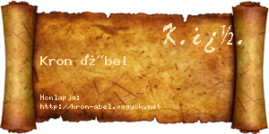 Kron Ábel névjegykártya